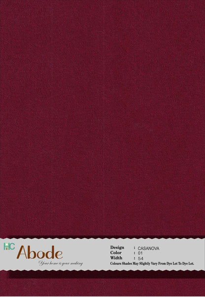 Casanova Maroon 801 Self textured Velvet sofa fabric