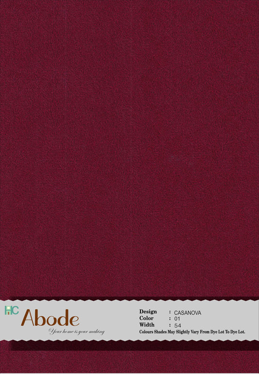 Casanova Maroon 801 Self textured Velvet sofa fabric