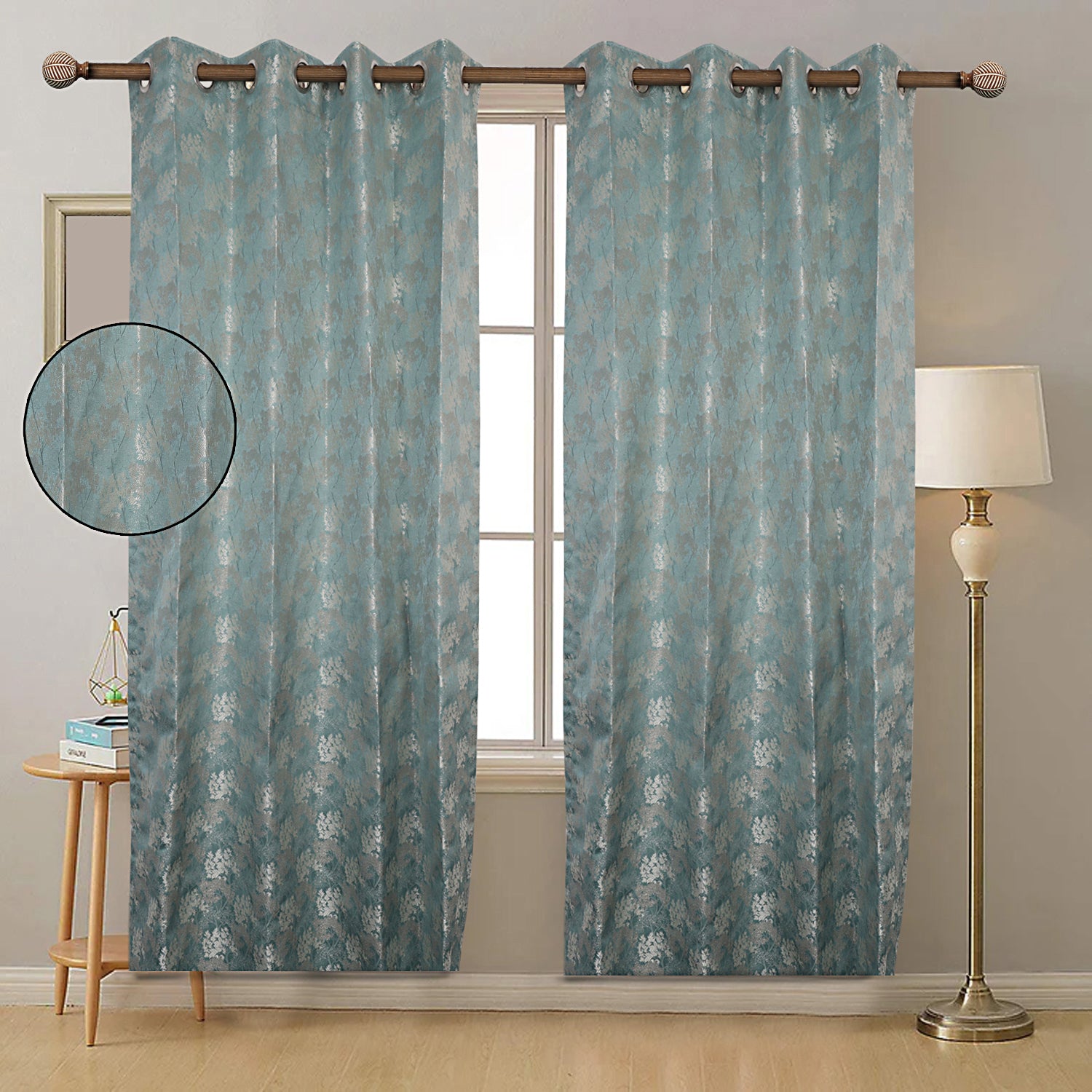 Frosted Fern Pista Green Curtain