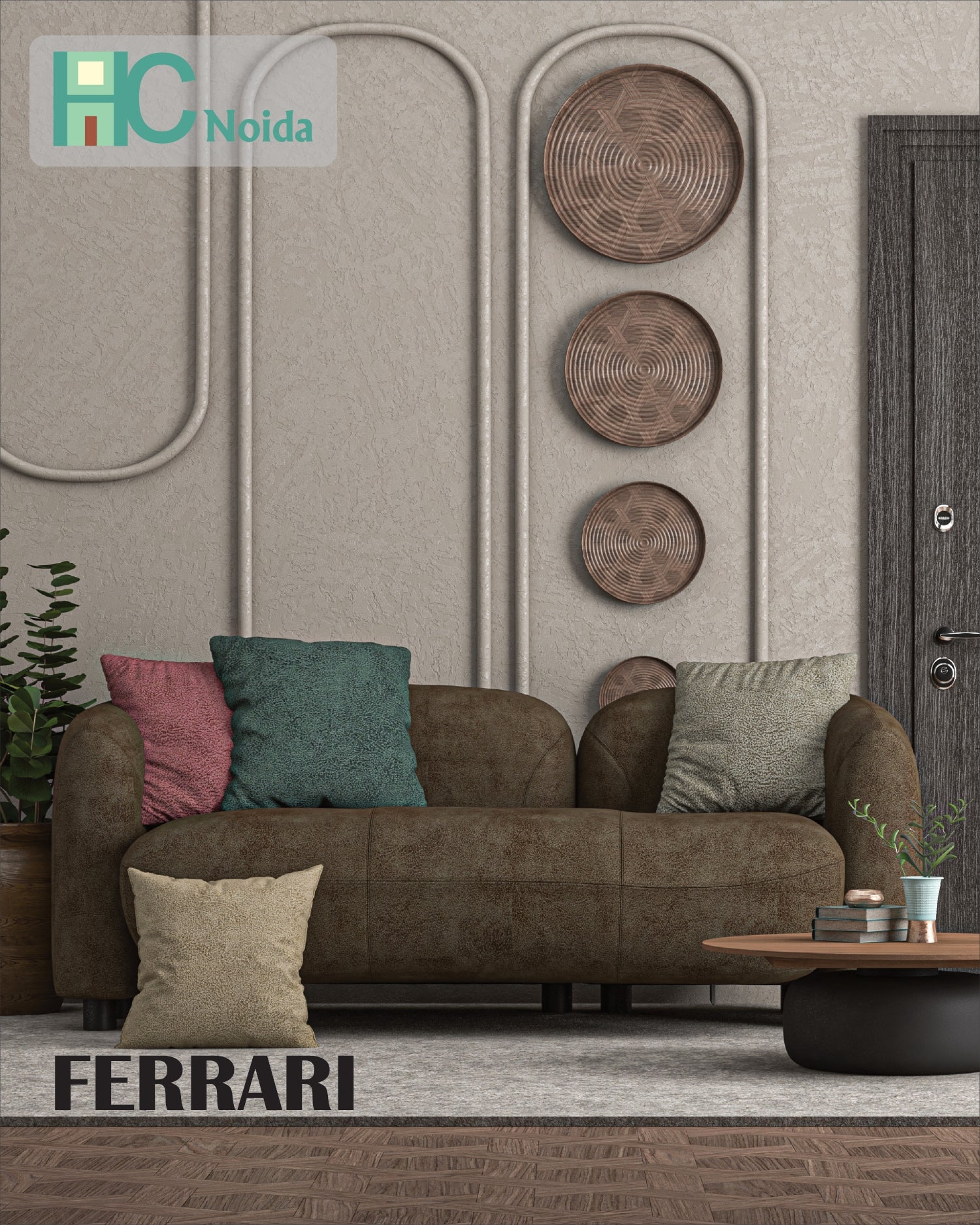 FERRARI COFFEE SUEDE UPHOLSTERY FABRIC