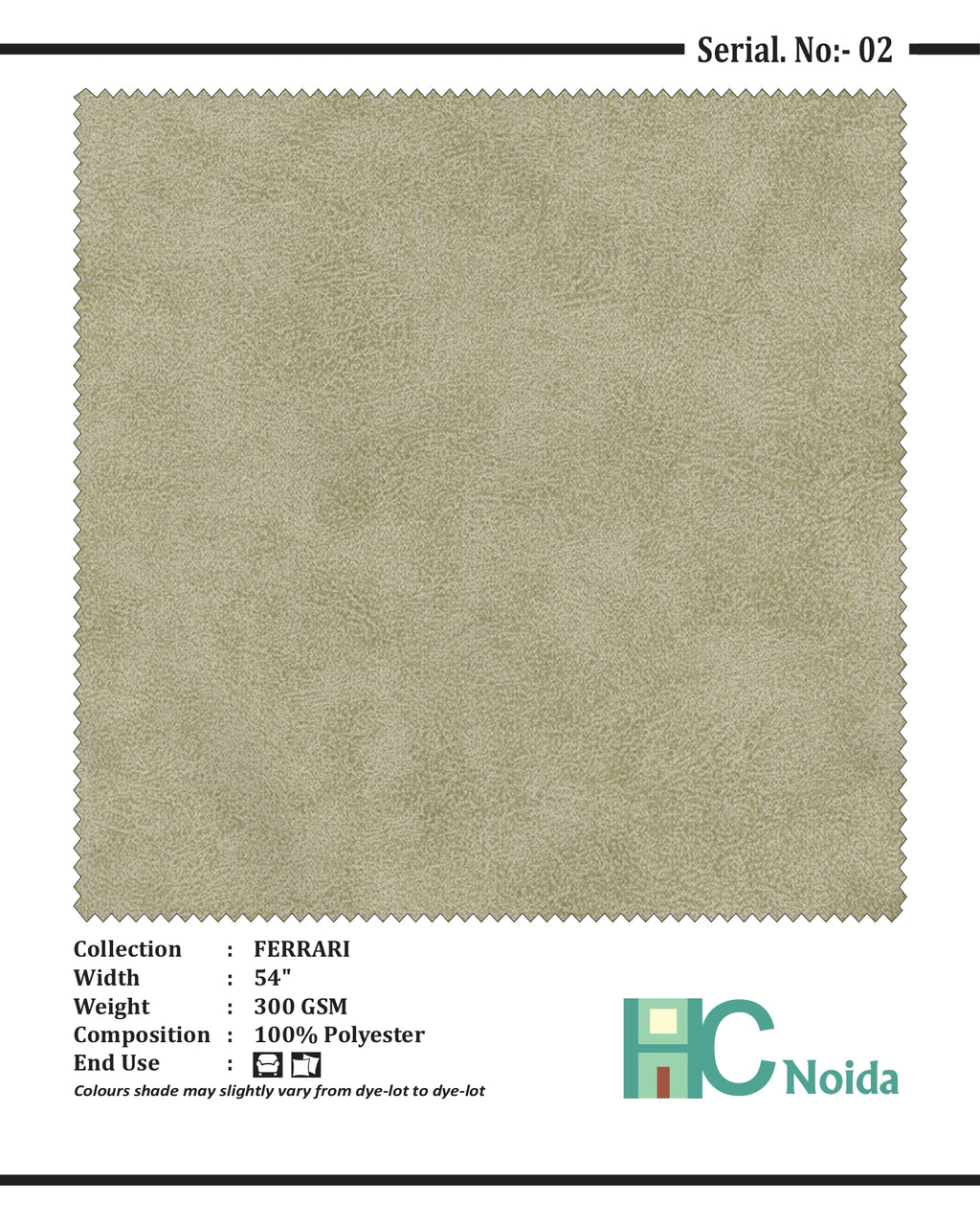 FERRARI CREAM SUEDE UPHOLSTERY FABRIC