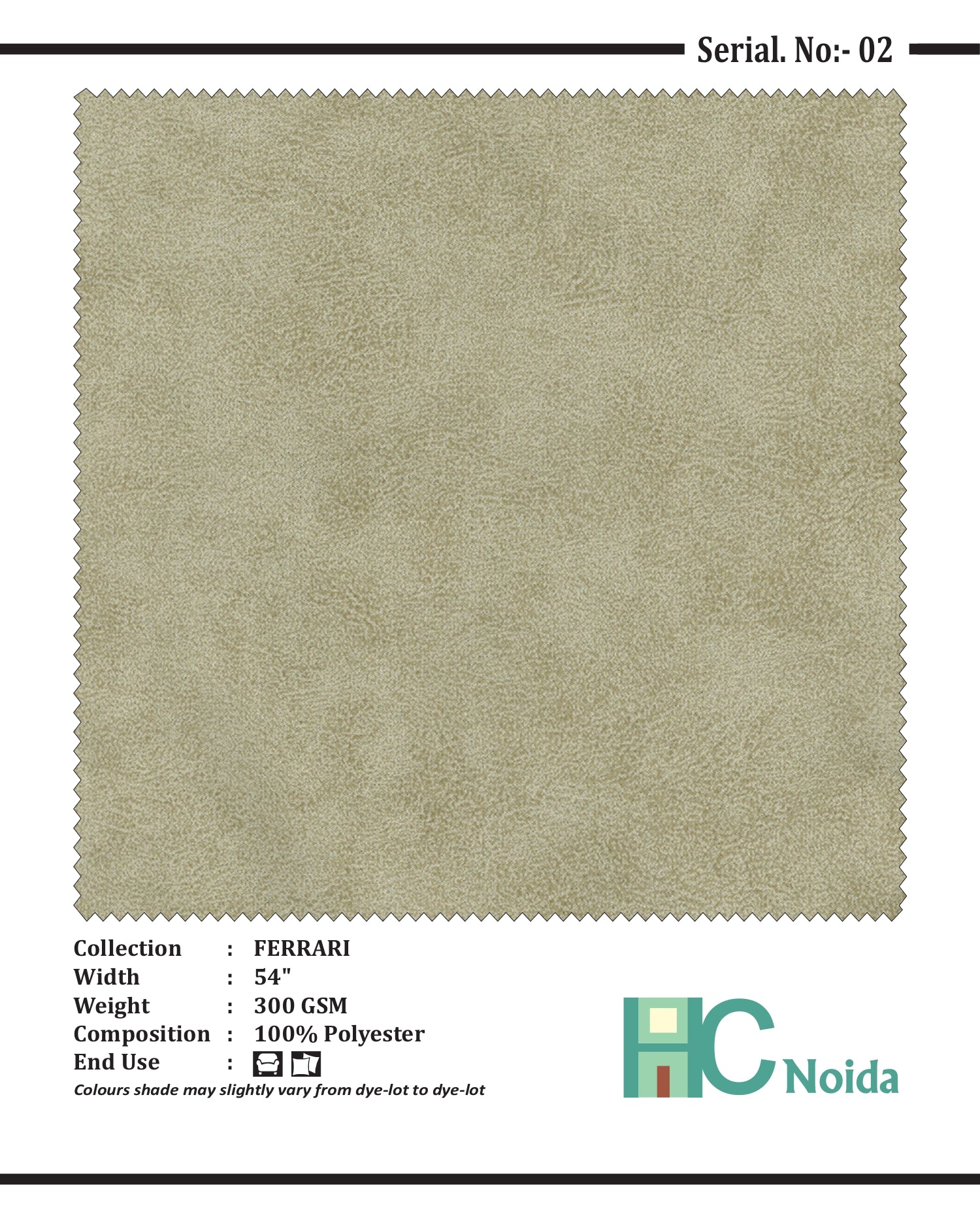 FERRARI CREAM SUEDE UPHOLSTERY FABRIC