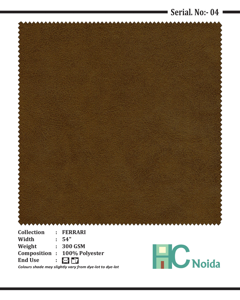 FERRARI COFFEE SUEDE UPHOLSTERY FABRIC