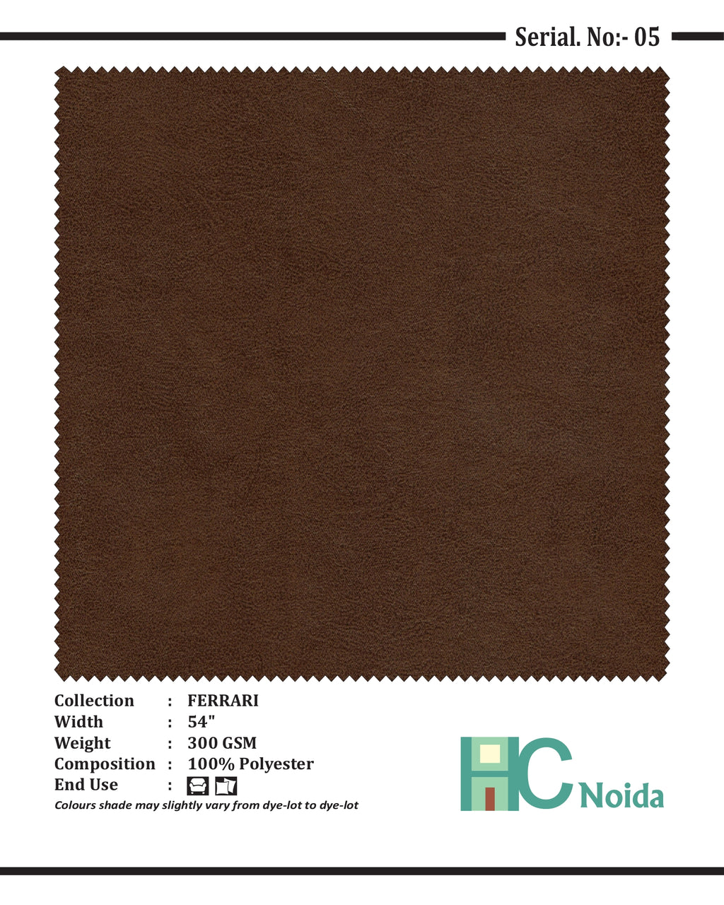 FERRARI D COFFEE SUEDE UPHOLSTERY FABRIC