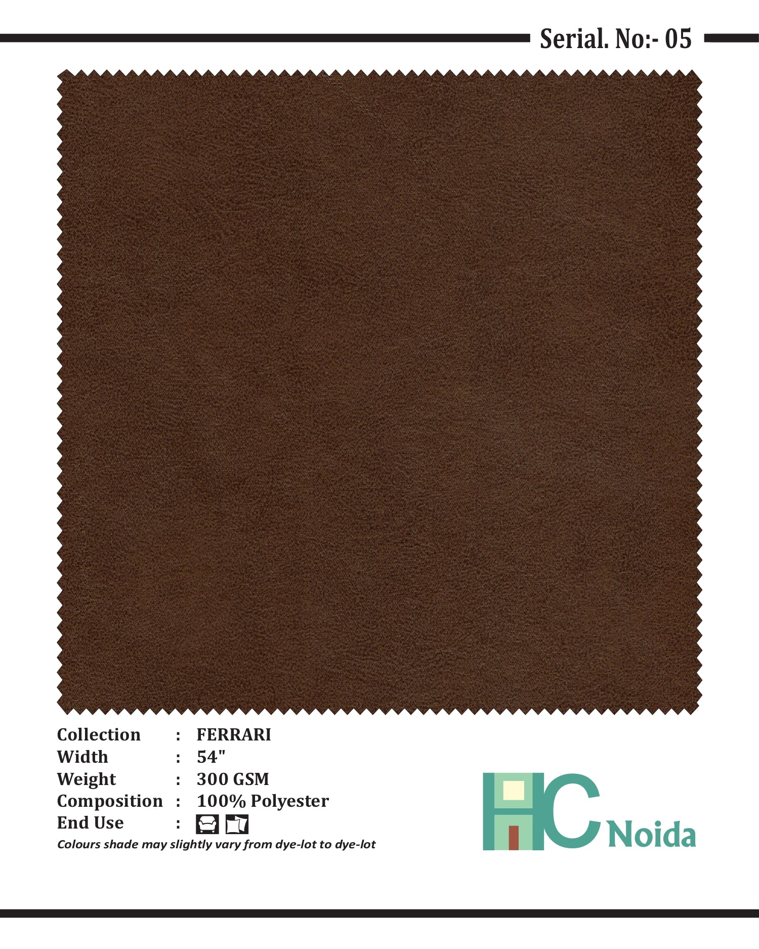 FERRARI D COFFEE SUEDE UPHOLSTERY FABRIC