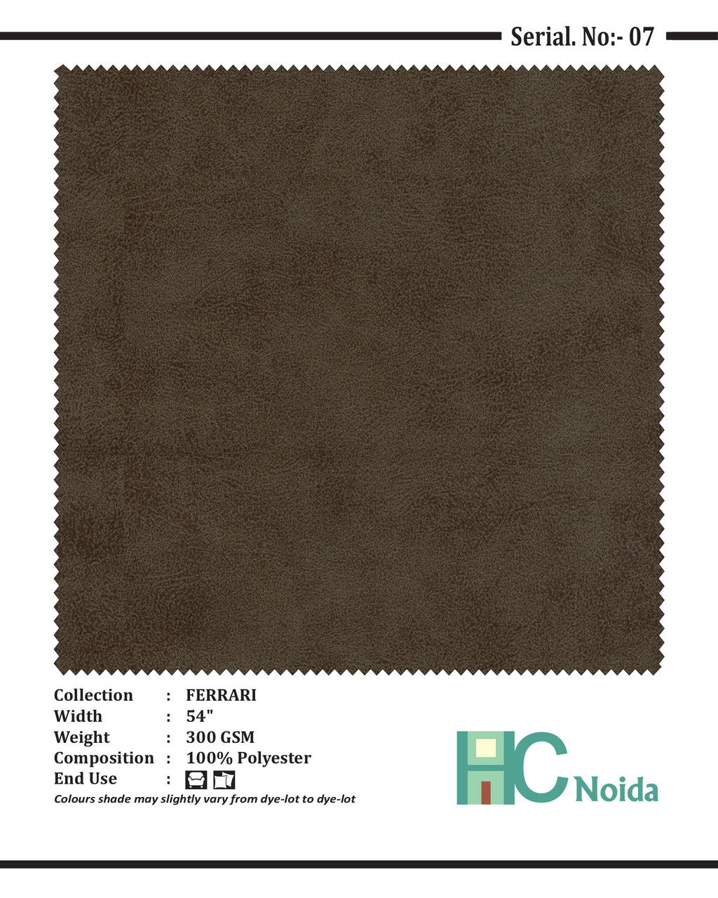 FERRARI BROWN SUEDE UPHOLSTERY FABRIC