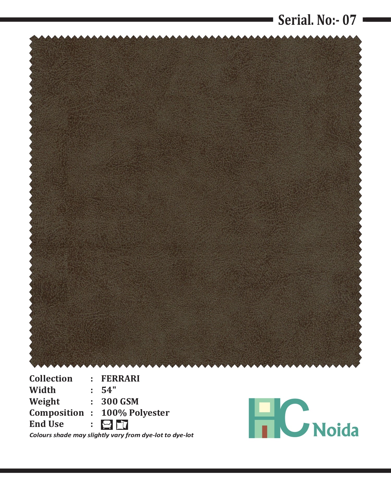 FERRARI BROWN SUEDE UPHOLSTERY FABRIC