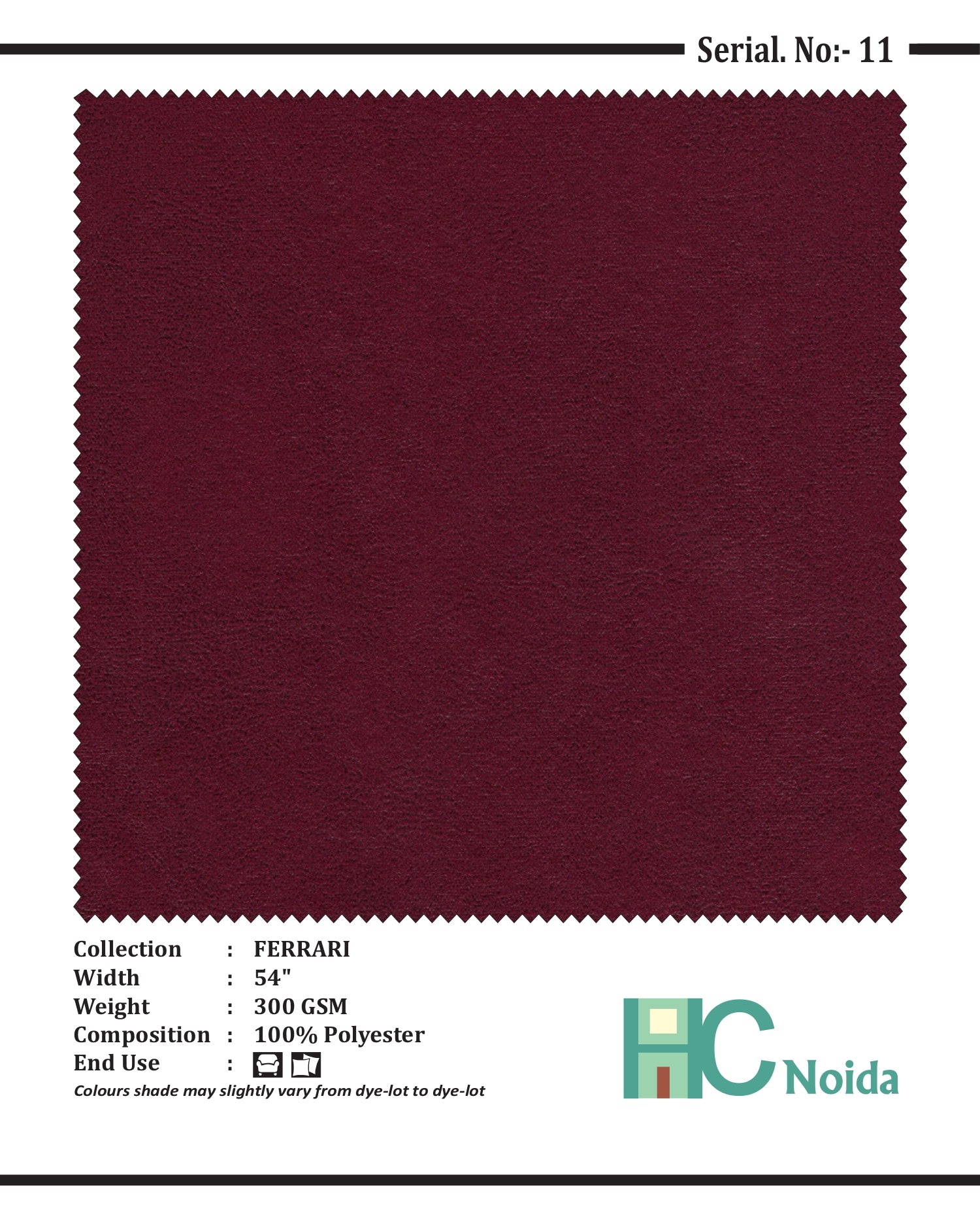 FERRARI MAROON SUEDE UPHOLSTERY FABRIC