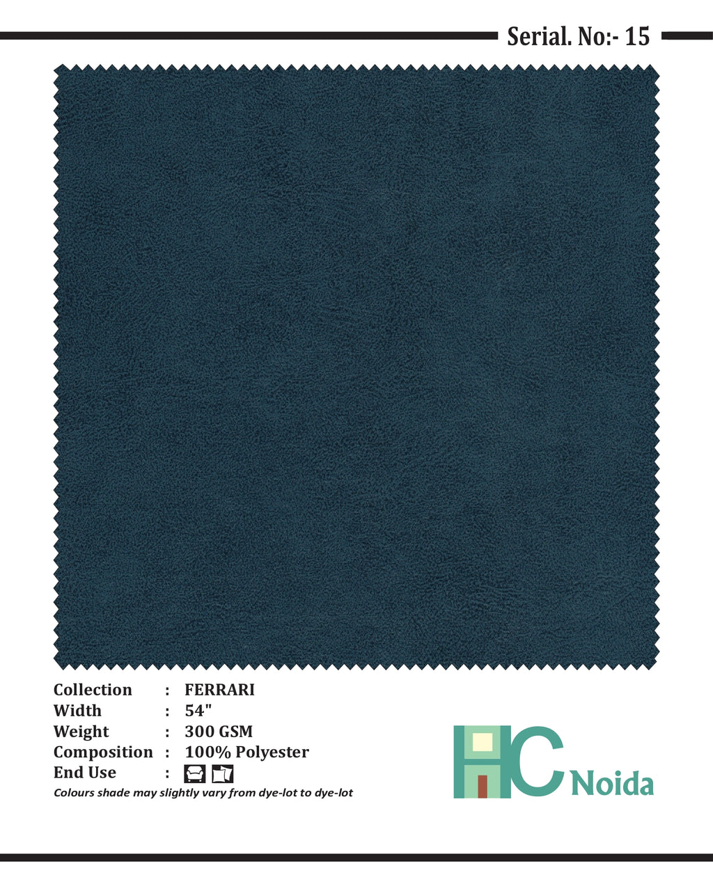FERRARI N BLUE SUEDE UPHOLSTERY FABRIC