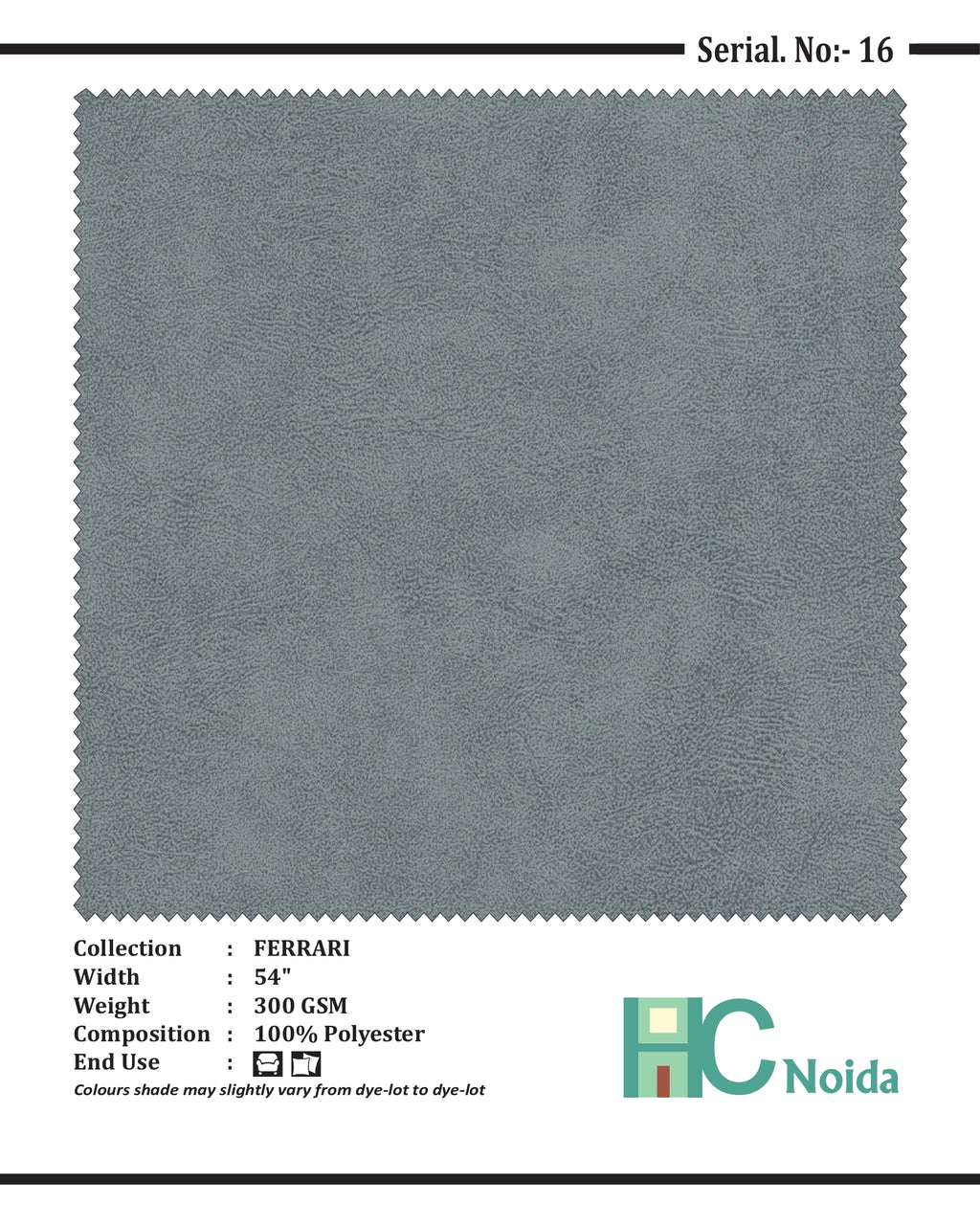 FERRARI L GREY SUEDE UPHOLSTERY FABRIC