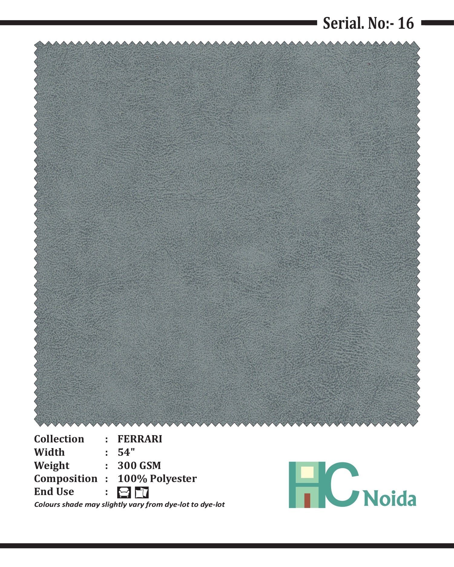 FERRARI L GREY SUEDE UPHOLSTERY FABRIC