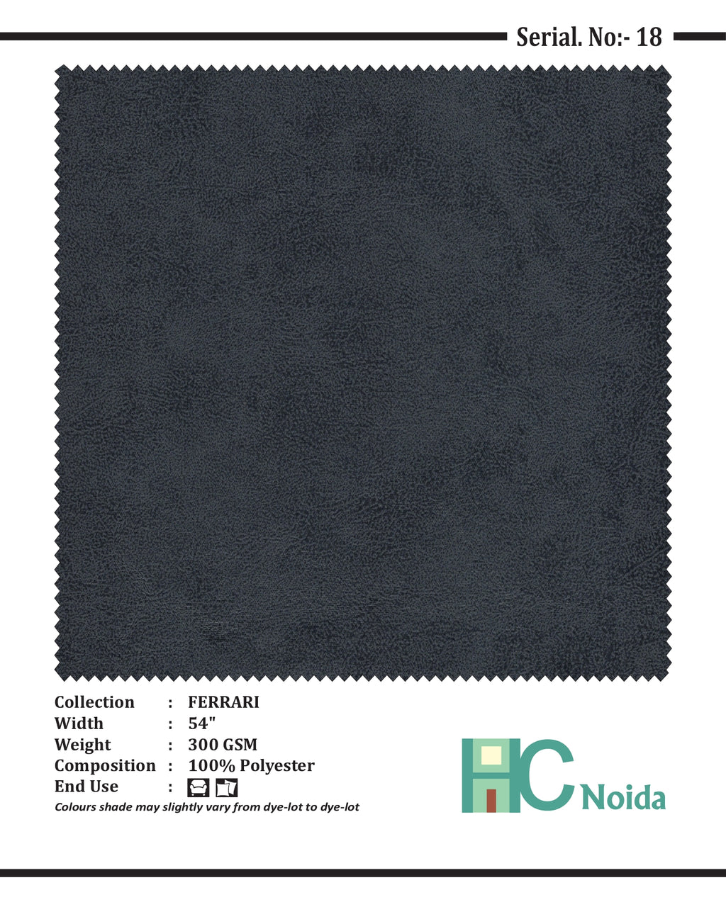 FERRARI D GREY SUEDE UPHOLSTERY FABRIC