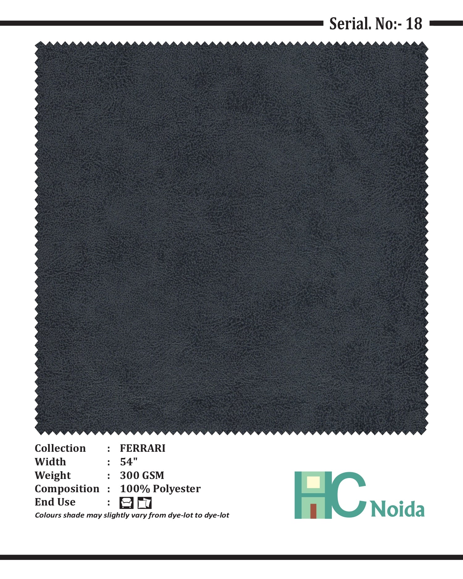FERRARI D GREY SUEDE UPHOLSTERY FABRIC
