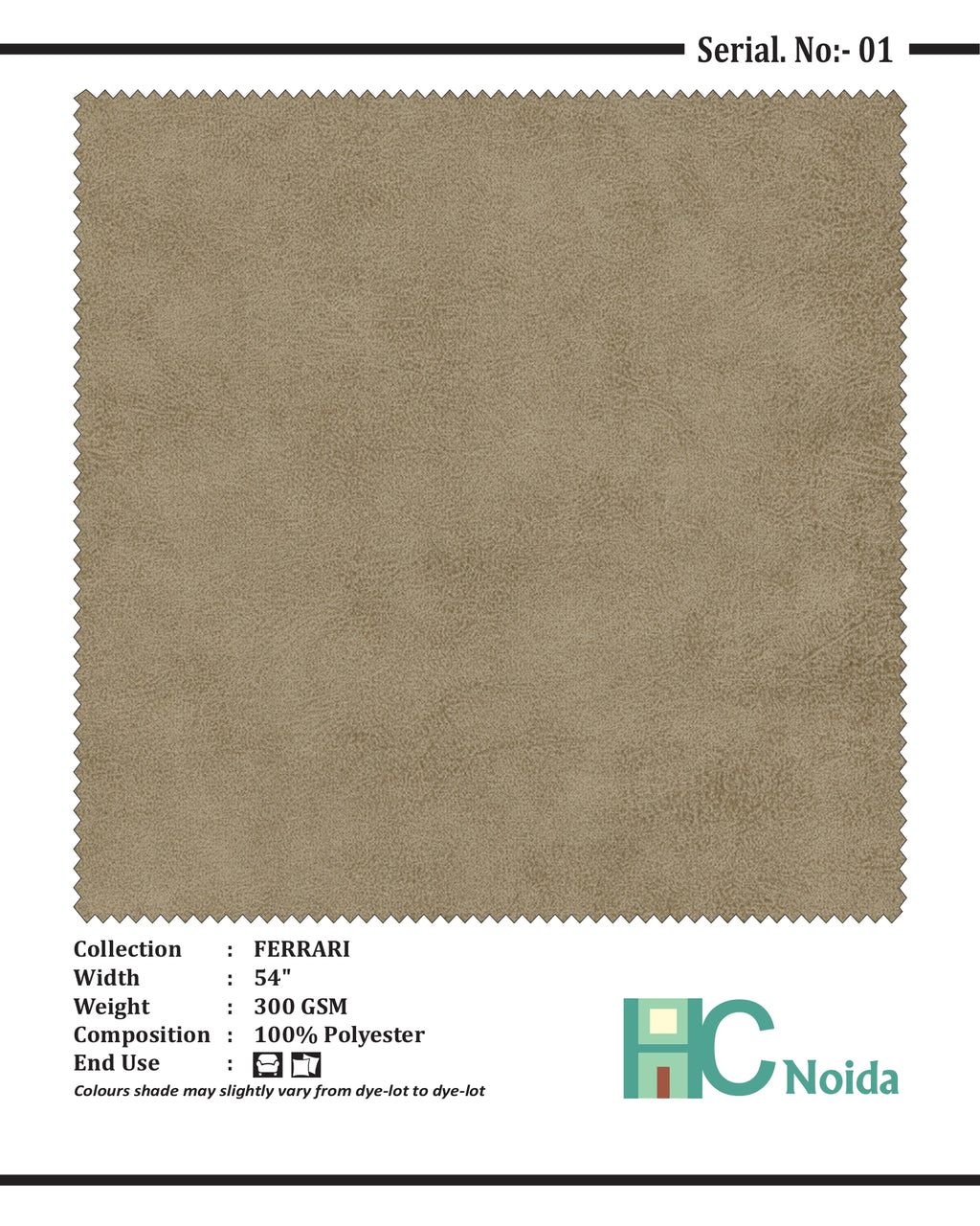 FERRARI BEIGE SUEDE UPHOLSTERY FABRIC