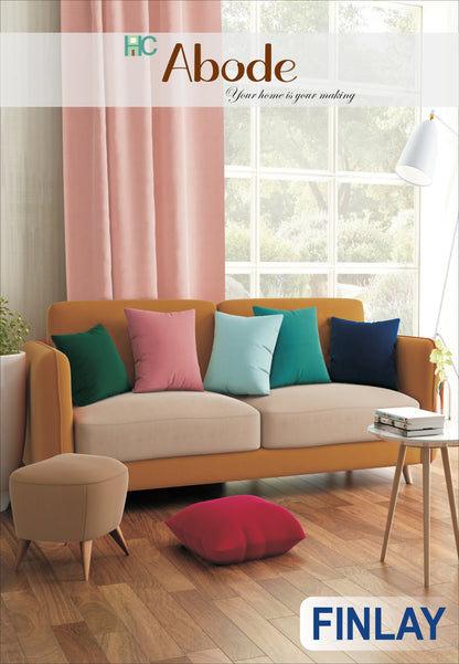 Finlay Beige 506 Plain Velvet Sofa Fabric