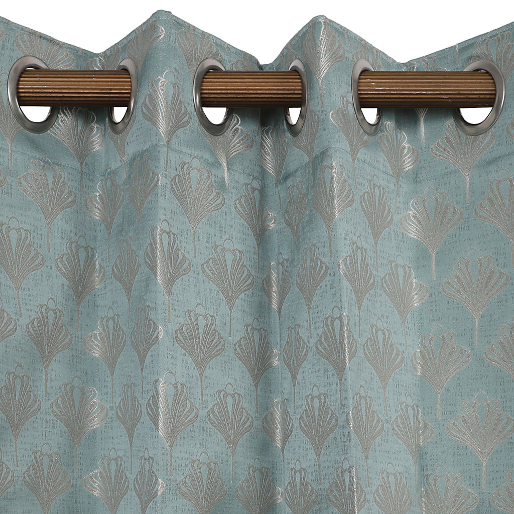 Aurelia art deco teal curtain