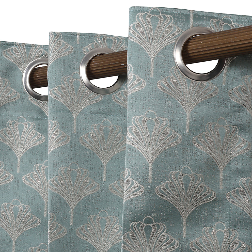 Aurelia art deco teal curtain