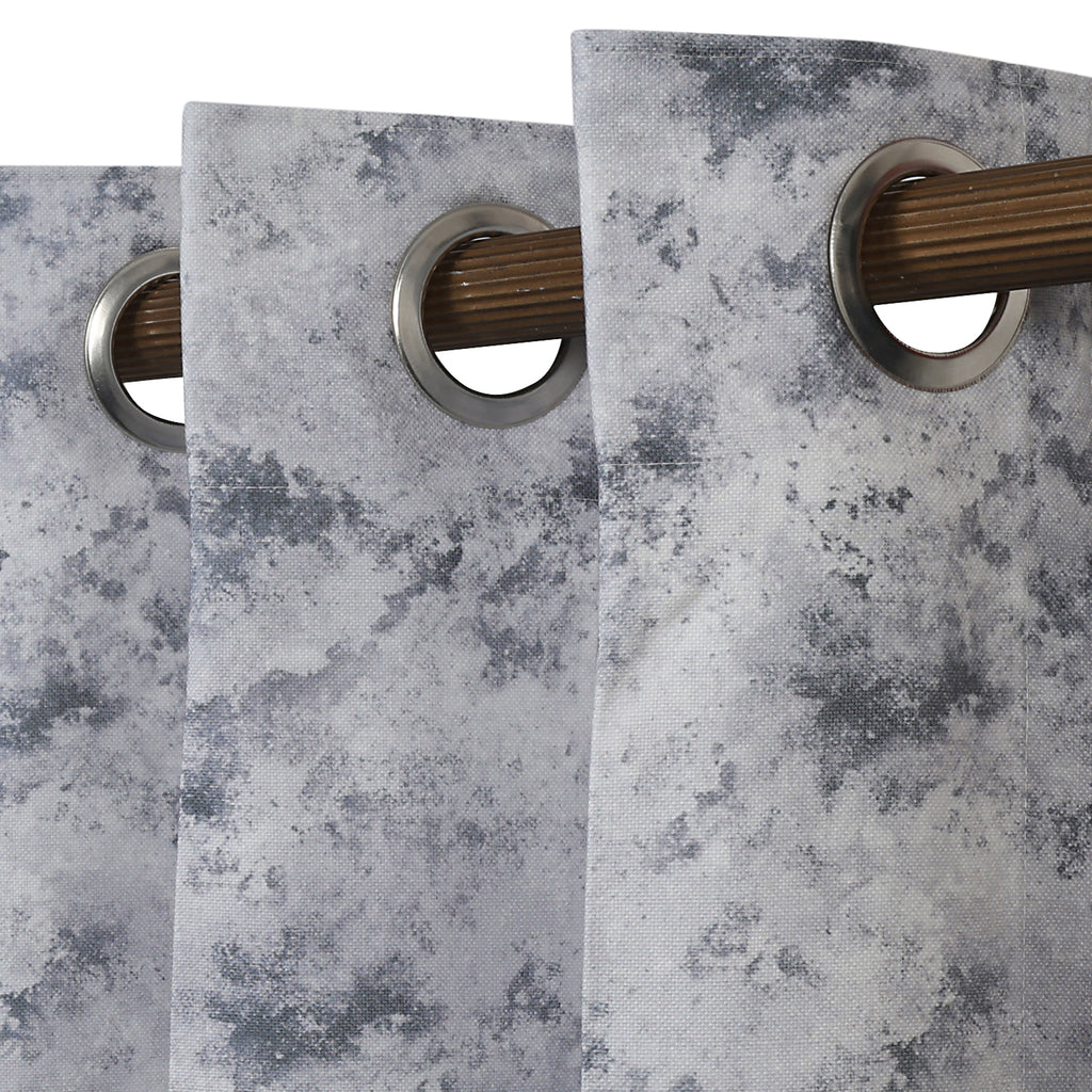 Smoke stone ash printed curtain