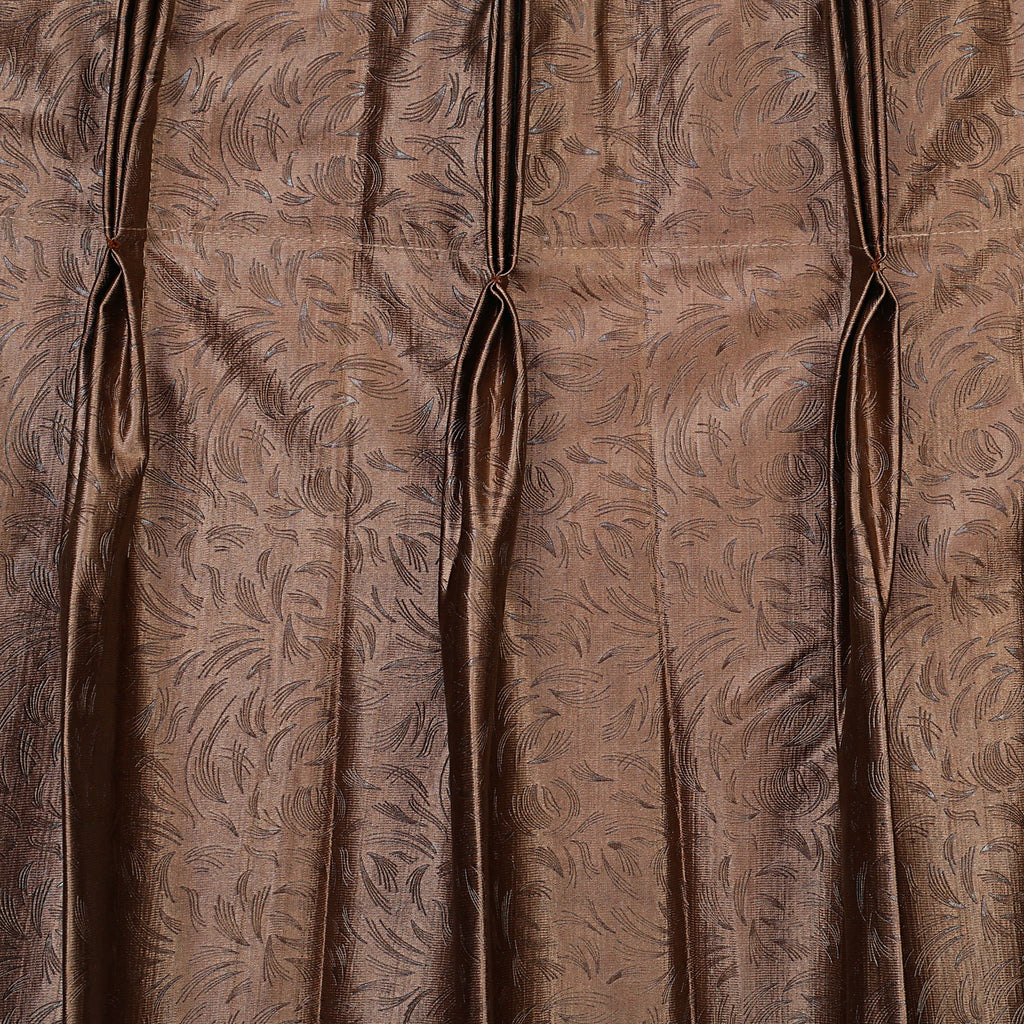 Cocoa Leaf Mocha Brown Curtains
