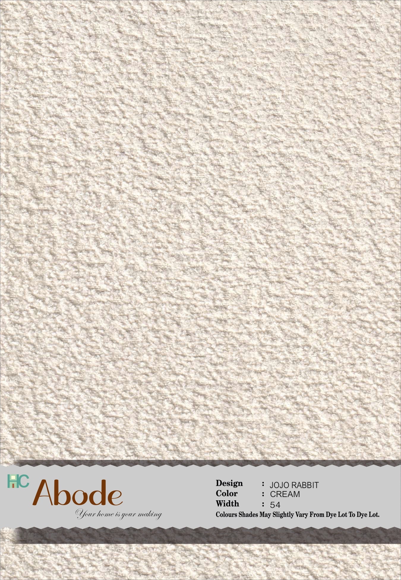 JOJO RABBIT CREAM BOUCLE FABRIC