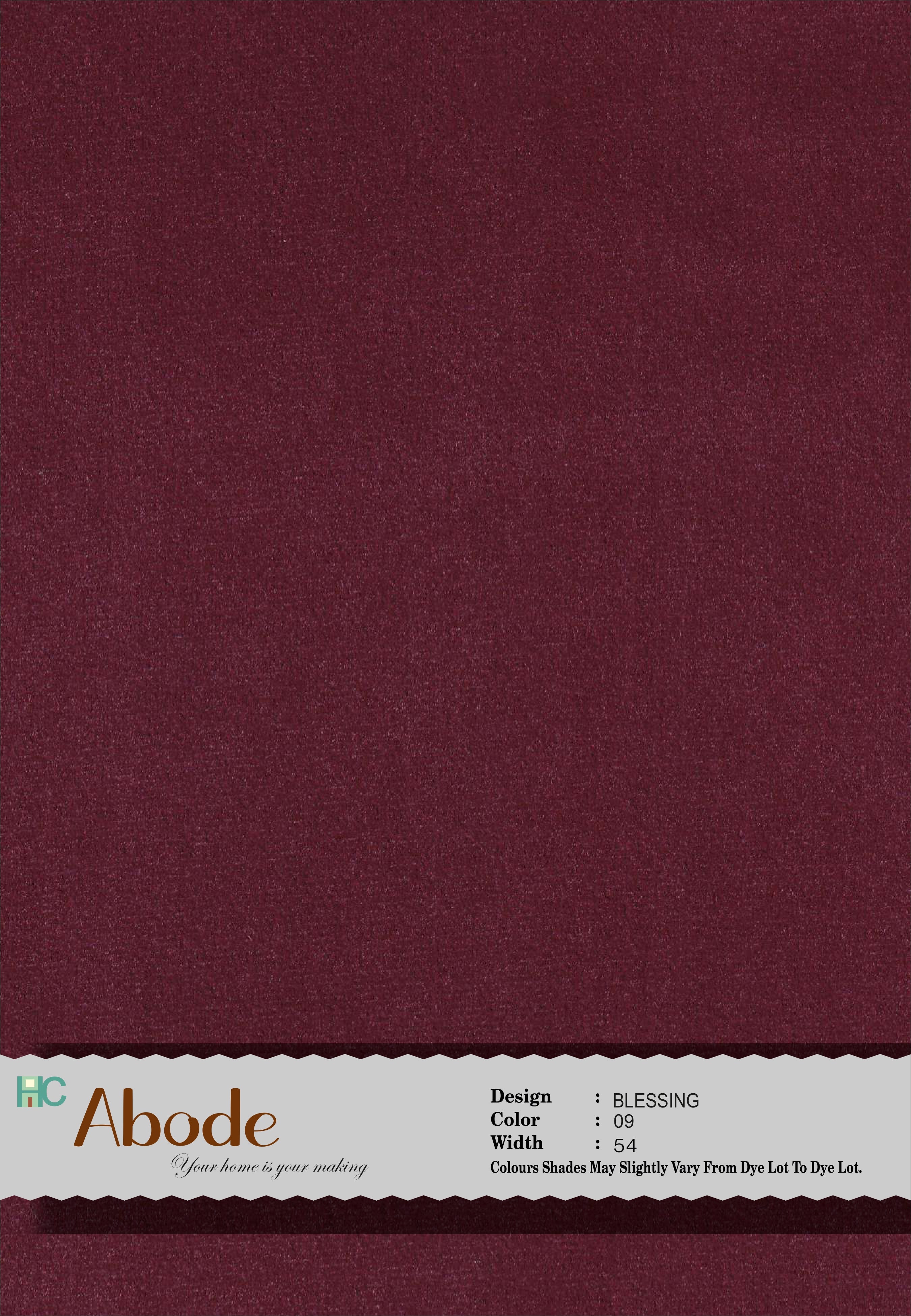 Blessing 09 Maroon Classic Plain Velvet Sofa Fabric