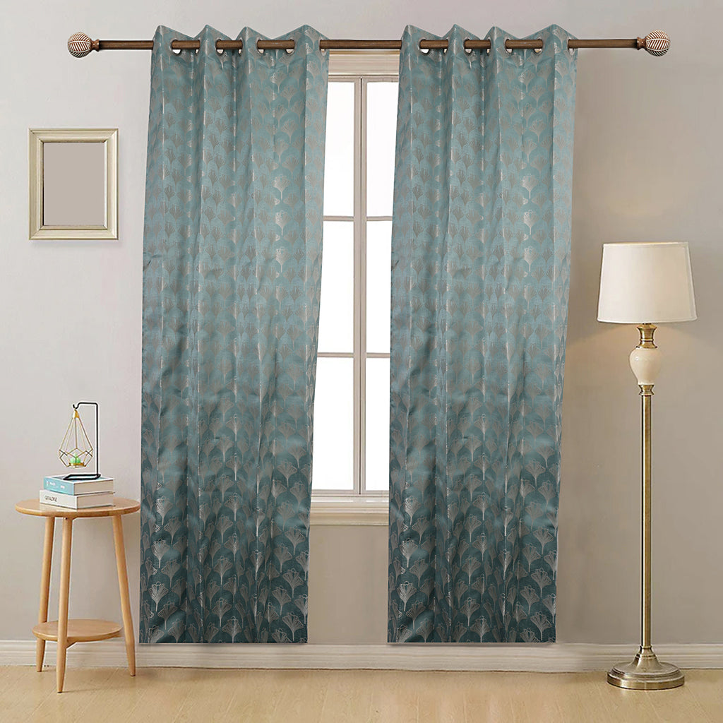 Aurelia art deco teal curtain