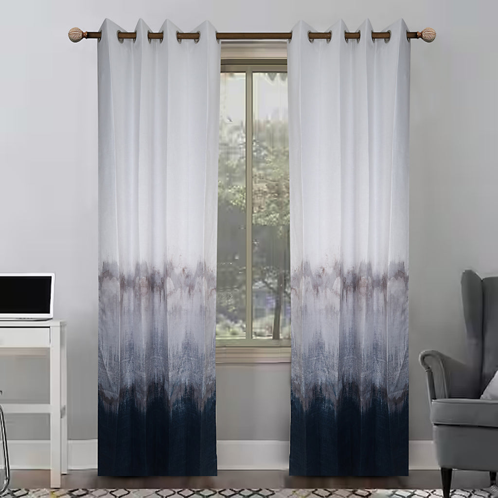 Snow frost gradient panel curtain