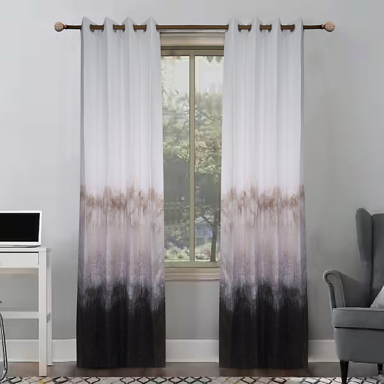 Black Ice frost gradient panel curtain