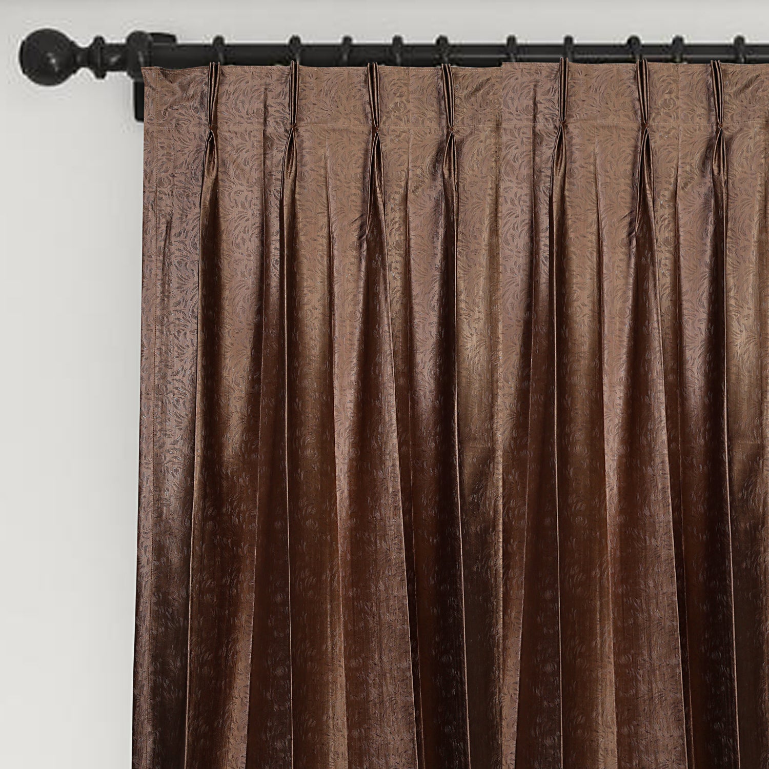 Cocoa Leaf Mocha Brown Curtains