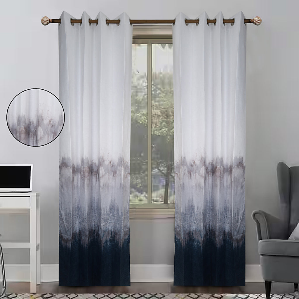 Snow frost gradient panel curtain