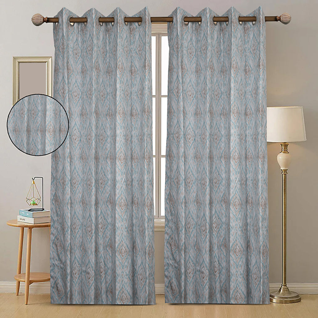 Diamond Mirage Abstract Geometric Printed Curtain