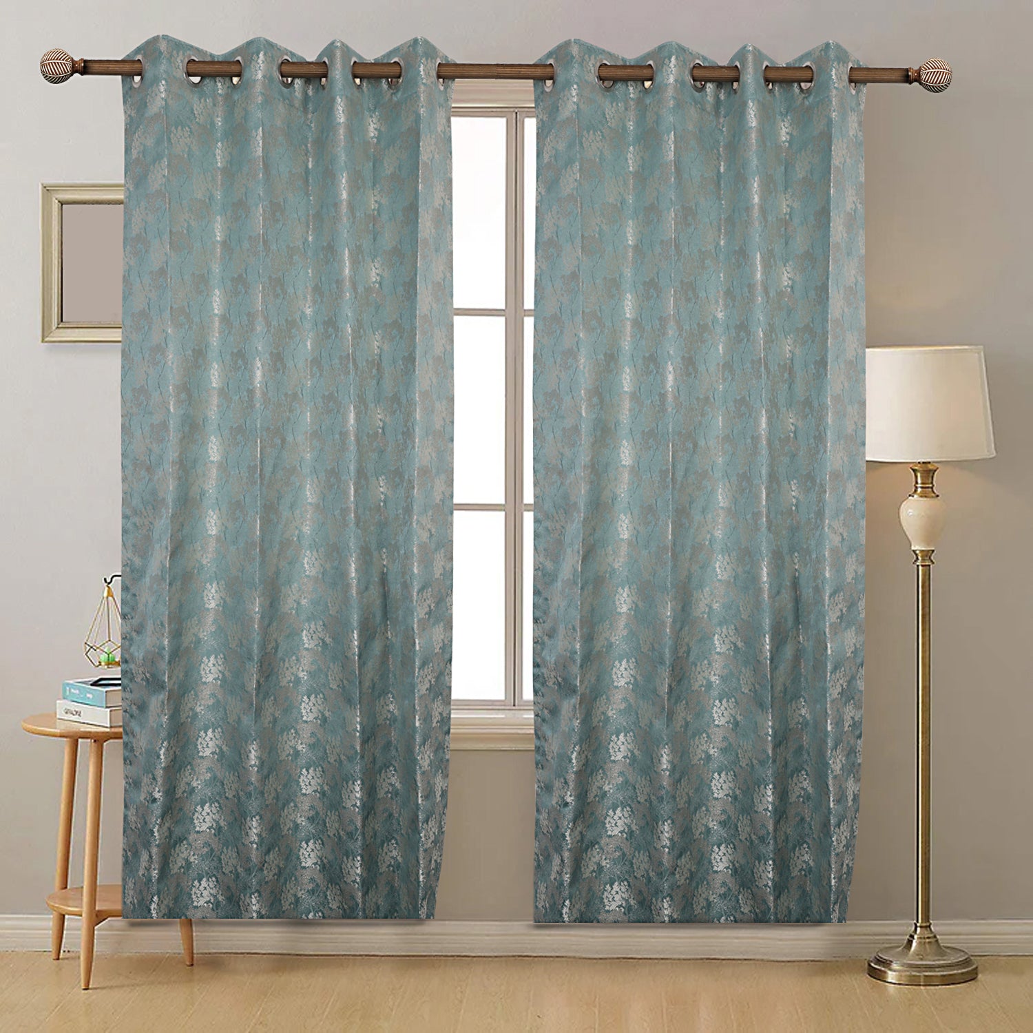Frosted Fern Pista Green Curtain