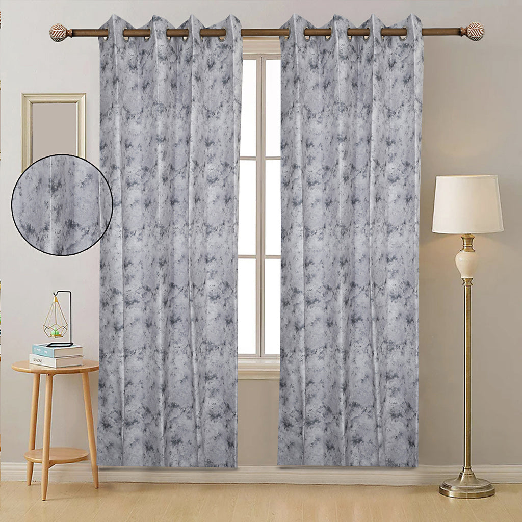 Smoke stone ash printed curtain